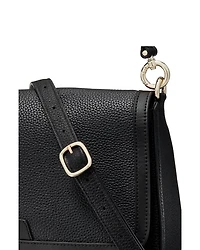 Hudson Pebbled Leather Flap Shoulder Bag