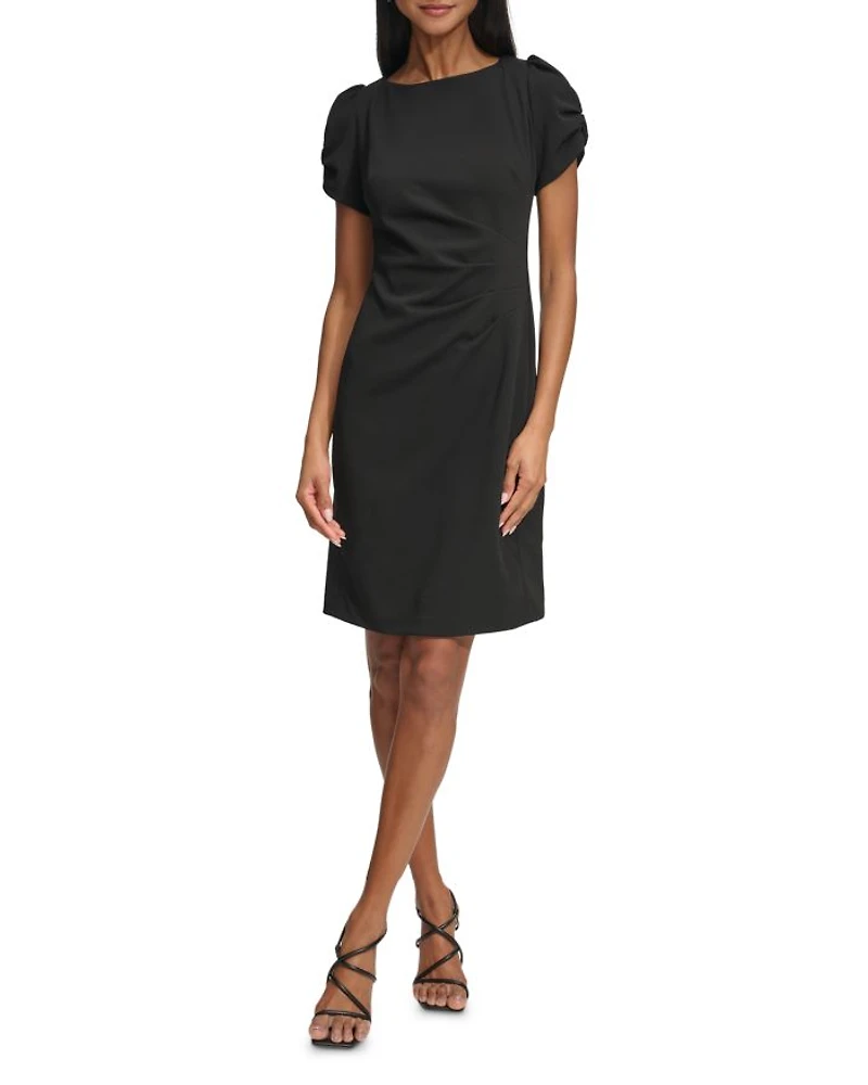 Ruched Sleeve Sheath Dress