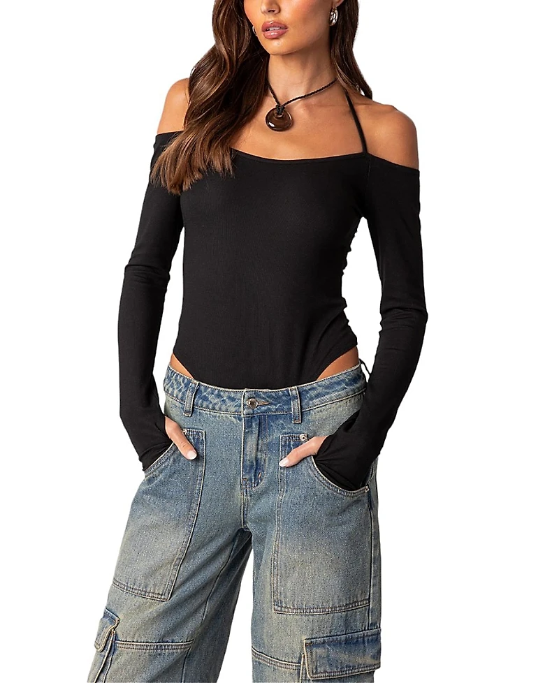 Edikted Model Off Duty Ribbed Bodysuit