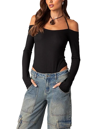 Edikted Model Off Duty Ribbed Bodysuit