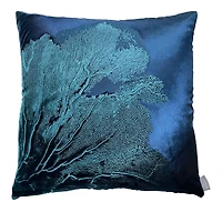 Aviva Stanoff Sea Fan Azure Signature Velvet Collection Pillow, 20 x 20