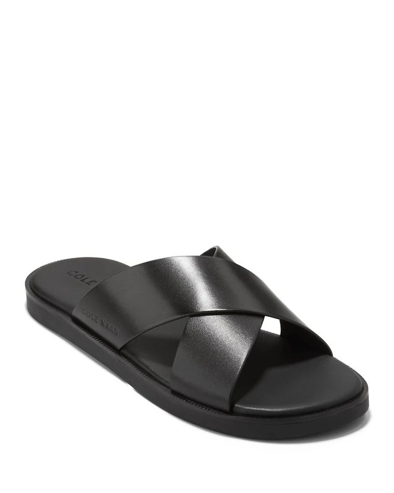 Men's Nantucket Cross Strap Slip On Slide Sandals