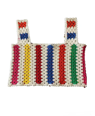 Nessi Byrd Rainbow Crochet Crop Top