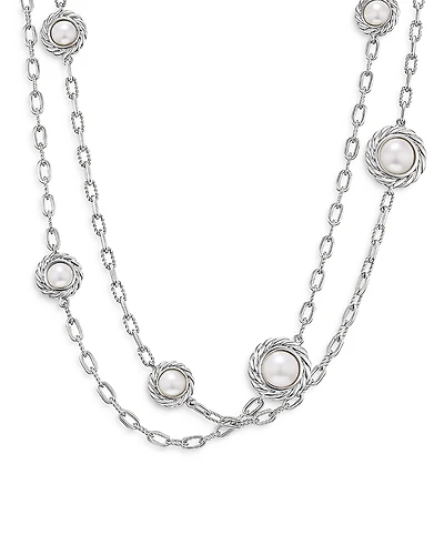 David Yurman Pearl Classics Station Chain Necklace