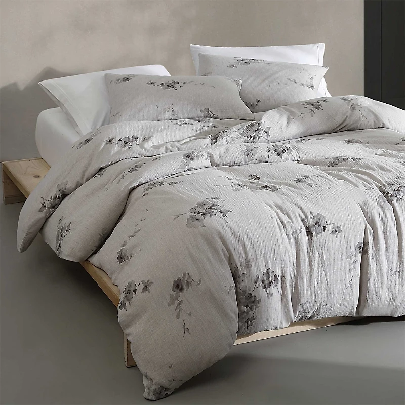 Calvin Klein Aquarelle Floral Cotton Melange Gauze 3 Piece Comforter Set