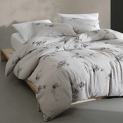 Calvin Klein Aquarelle Floral Cotton Melange Gauze 3 Piece Comforter Set