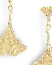 Gingko Large Drop Earrings in 18K Gold Plated