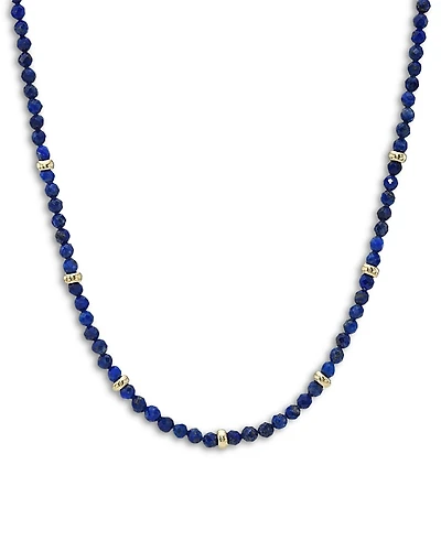 Zoe Lev 14K Yellow Gold Lapis Bead Statement Necklace, 16-18