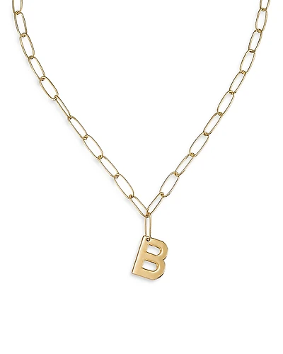 Ettika Paperclip Link Chain Initial Pendant Necklace