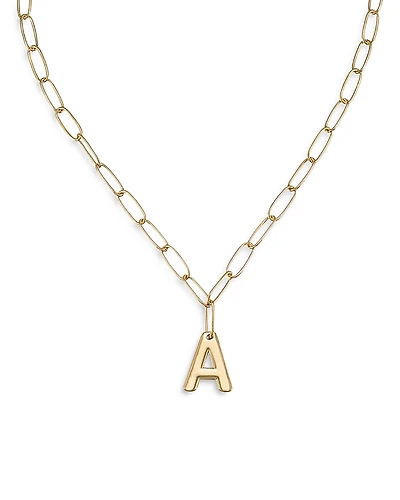 Ettika Paperclip Link Chain Initial Pendant Necklace
