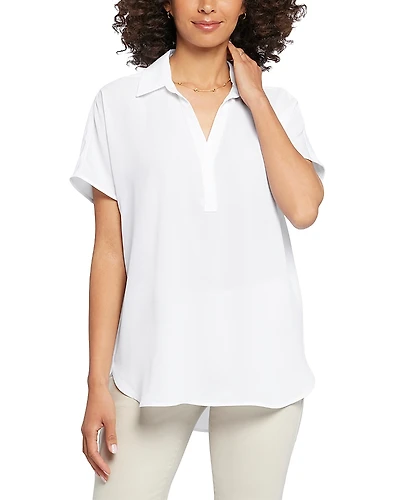 Nydj Becky Printed Short Sleeve Blouse