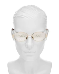 Metal Triomphe Oval Eyeglasses, 53mm