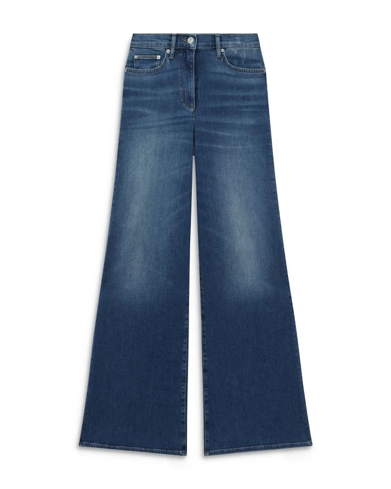 Petite Ameria Wide Leg Jeans Mid Blue