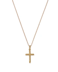 Bloomingdale's Fine Collection Children's Swirl Cross Pendant Necklace