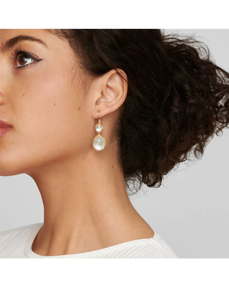 18K Yellow Gold Rock Candy® Mother of Pearl & Rock Crystal Doublet Drop Earrings