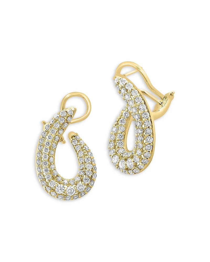 Bloomingdale's Fine Collection Diamond Pave Spiral Hoop Earrings