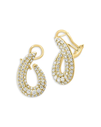 Bloomingdale's Fine Collection Diamond Pave Spiral Hoop Earrings