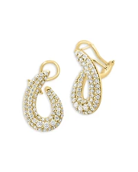 Bloomingdale's Fine Collection Diamond Pave Spiral Hoop Earrings
