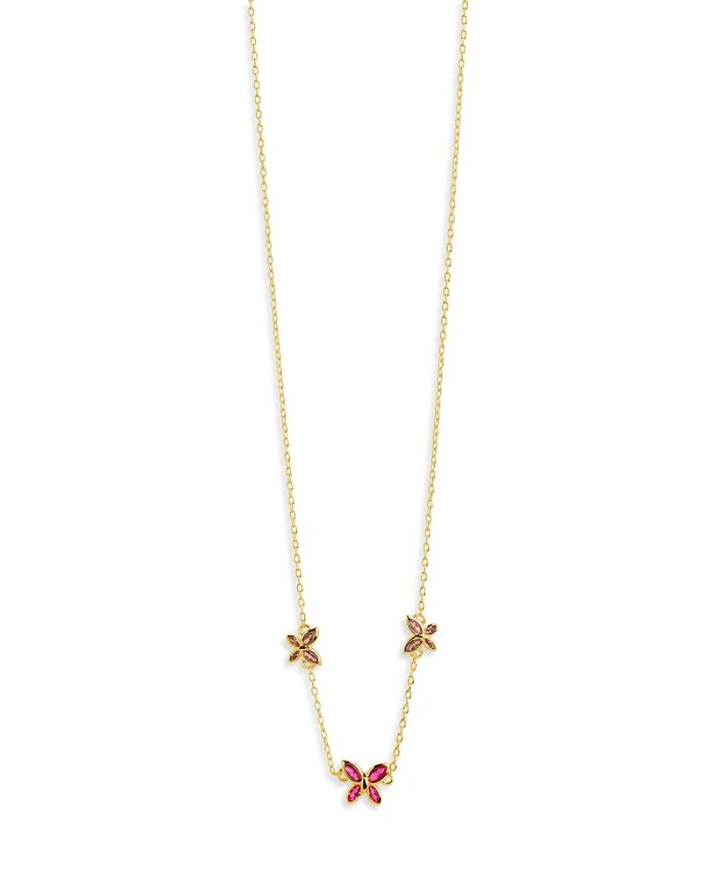 Caria Butterfly Necklace in 14K Gold Plated, 14"