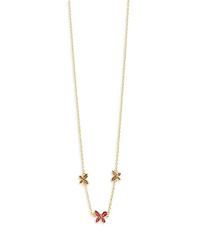 Caria Butterfly Necklace in 14K Gold Plated, 14"