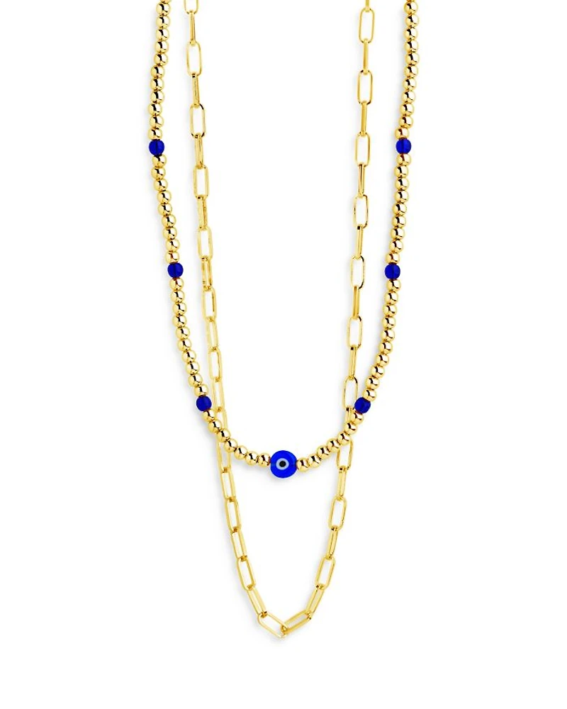 Sybil Layered Necklace in 14K Gold Plated, 14"