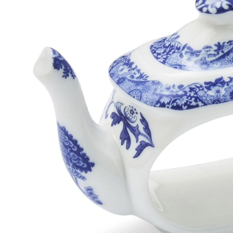 Blue Italian Teapot Napkin Rings - Set of 4