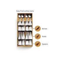 Bamboo Large Compact Cutlery Organizer