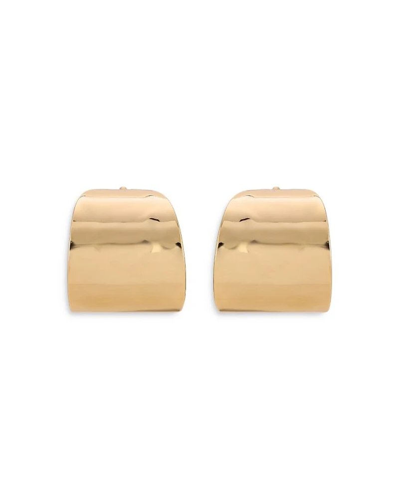 Hammered Huggie Hoop Earrings