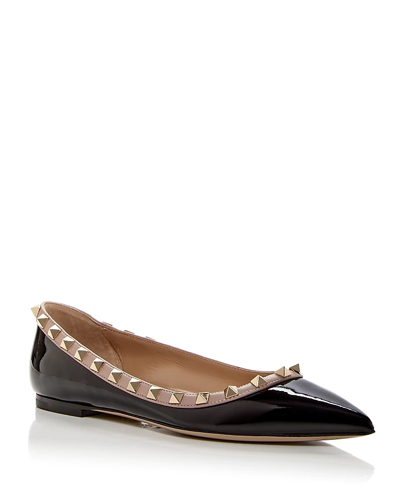 Valentino Garavani Women's Rockstud Pointed Toe Ballet Flats