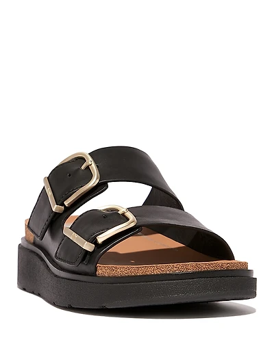 FitFlop Women's Gen-ff Buckle Two Bar Leather Slides
