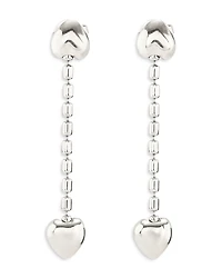 UNOde50 Sterling Silver-Plated Earrings with Dangling Chain and Small Hearts