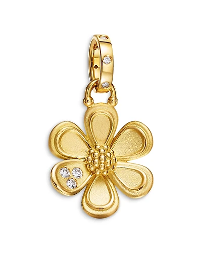 Temple St. Clair 18K Yellow Gold Butterfly Diamond Flower Pendant