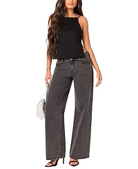 Edikted Karli Rhinestone Strap Open Back Top