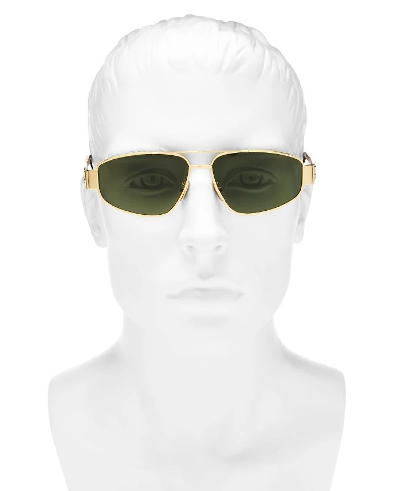 Metal Triomphe Pilot Sunglasses, 57mm