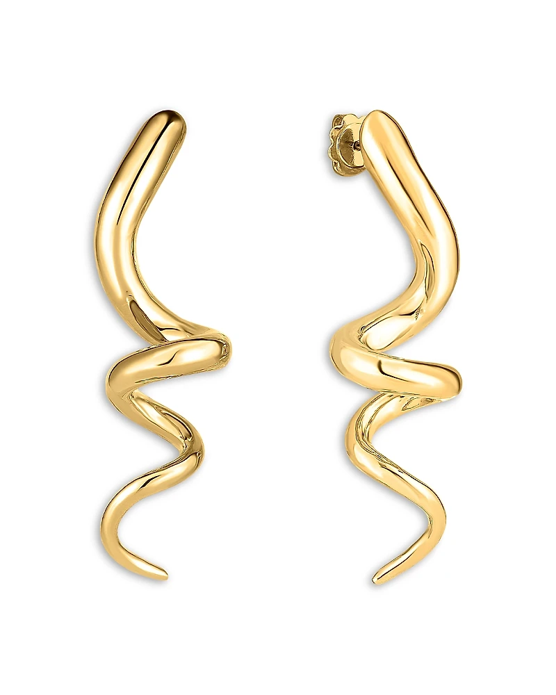 Roberto Coin 18K Yellow Gold Designer Gold Spiral Drop Earrings