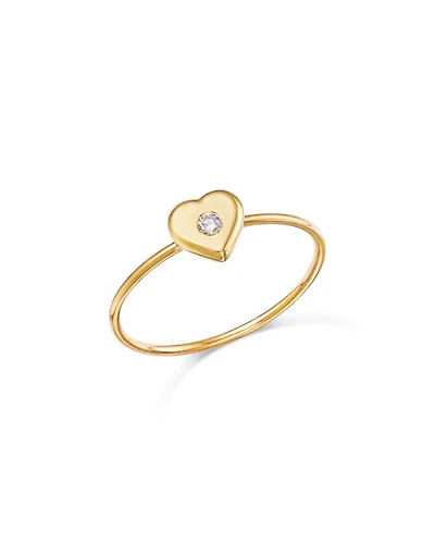 14K Yellow Gold Feel the Love Diamond Heart Ring
