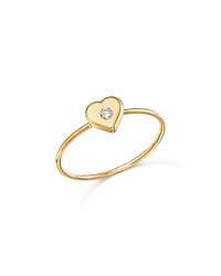 14K Yellow Gold Feel the Love Diamond Heart Ring