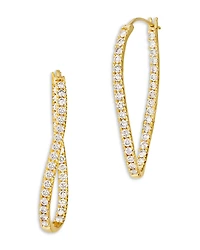 Bloomingdale's Fine Collection Champagne Diamond Wavy Inside Out Hoop Earrings