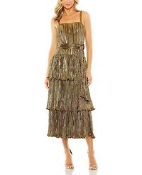 Ruffle Tiered Buckle Detail Dress