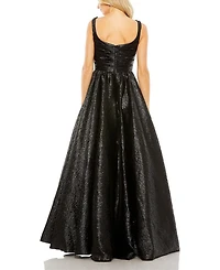 Metallic Pleated Bodice Ballgown