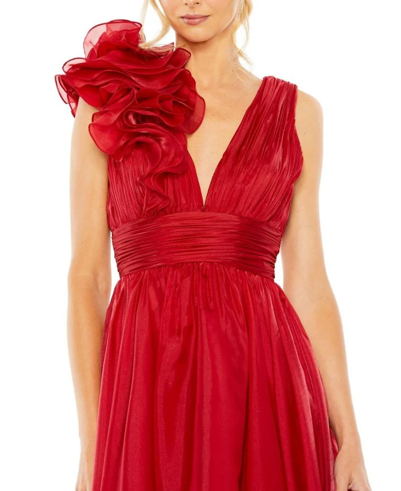 Sleeveless Chiffon A-Line Tea Length Cocktail Dress
