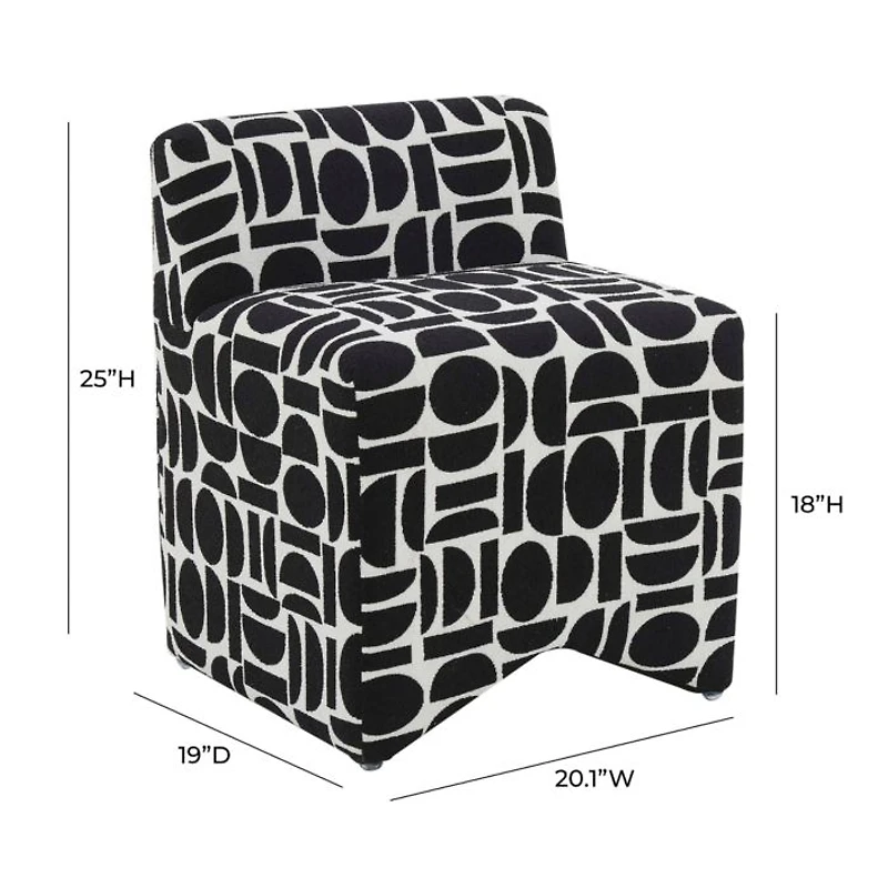 Pippa Geometric Jacquard Weave Stool in Merlot