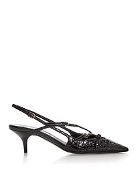 Women's Croc Embossed Pointed Toe Pumps