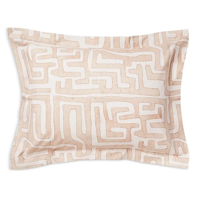 St. Frank Blush Classic Kuba Cloth King Sham, Pair