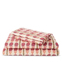 Fuchsia Daisy Suzani Sheet Set, Full/Queen
