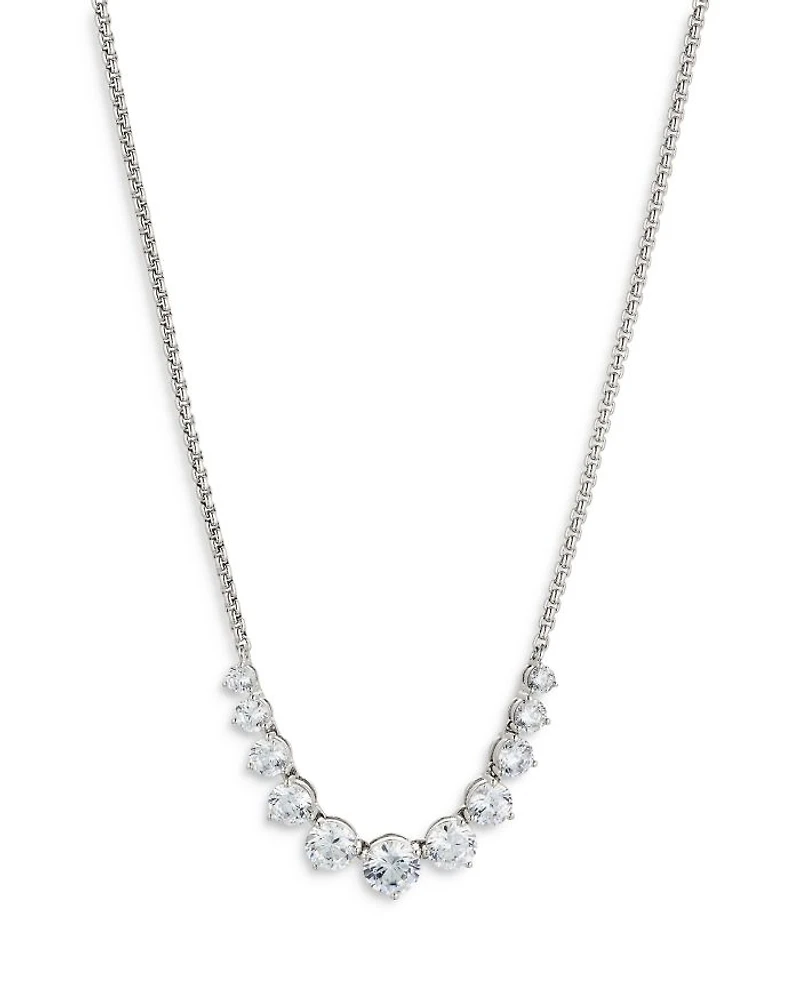 Perfect Tennis Graduated Cubic Zirconia Statement Necklace, 15"-18"