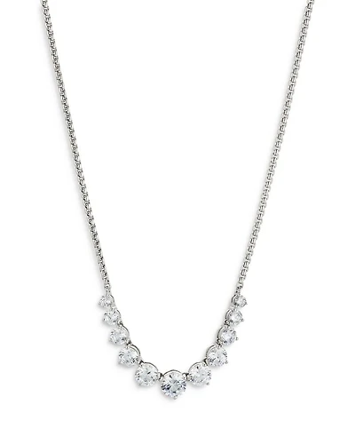 Perfect Tennis Graduated Cubic Zirconia Statement Necklace, 15"-18"