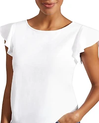 Nessie Flutter Sleeve Slub Top