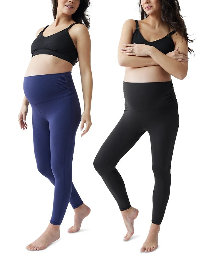 Fold-Down Active Leggings, Set of 2