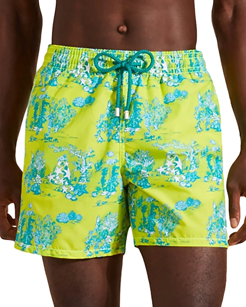 Vilebrequin Moorea Deep Sea Toile De Jouy Print 6 Swim Trunks